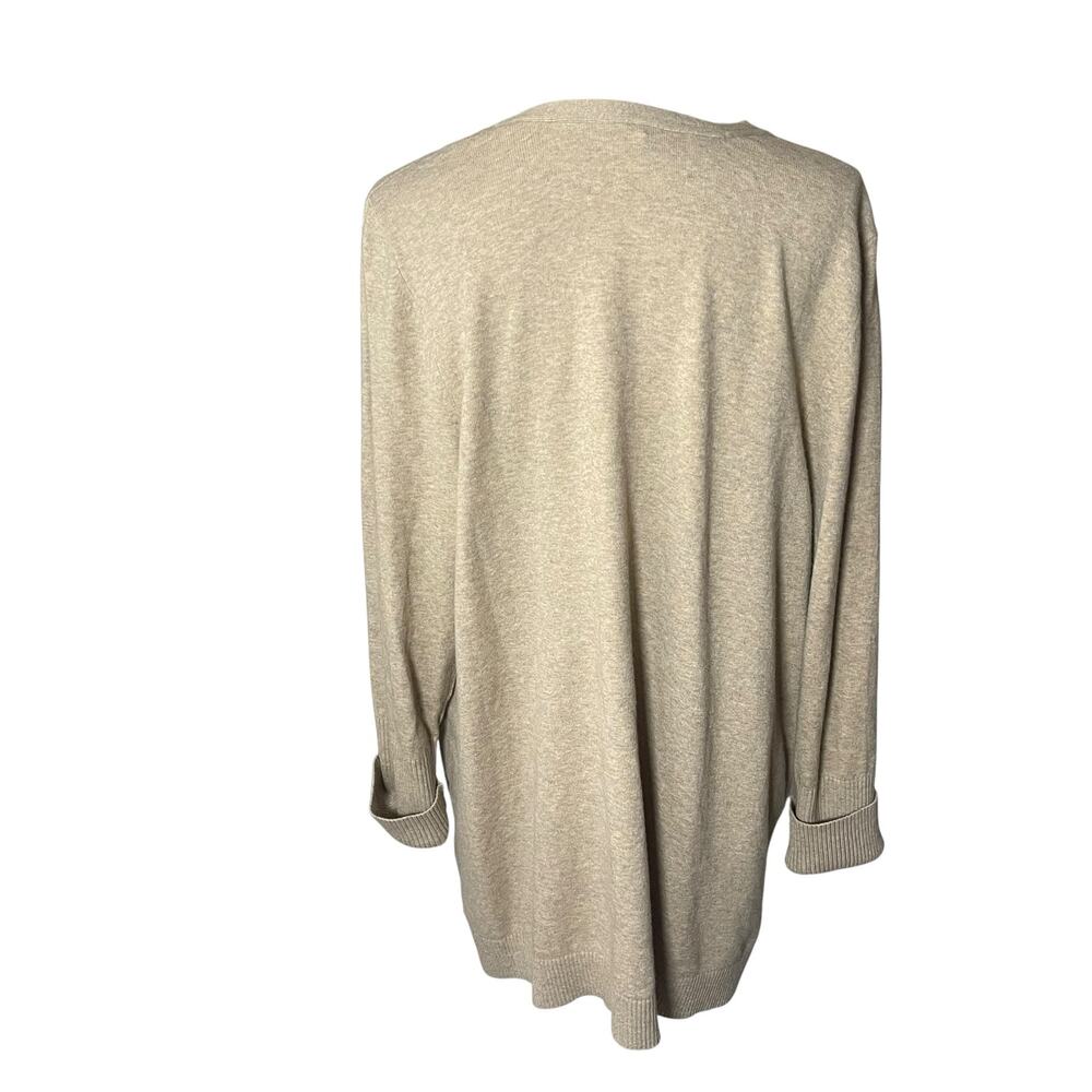 J.Jill V Neck Tunic Sweater Cotton Blend Camel Size 2X Capsule Wardrobe Neutral - Picture 4 of 10